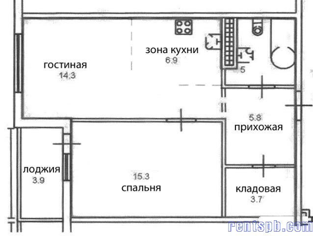 Сдам квартиру     
2-к квартира  51 м²  на 21 этаже  23-этажного панельного дома