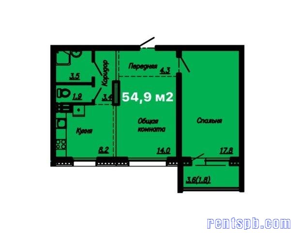 Продам квартиру  в новостройке     
2-к квартира  55 м²  на 9 этаже  17-этажного панельного дома