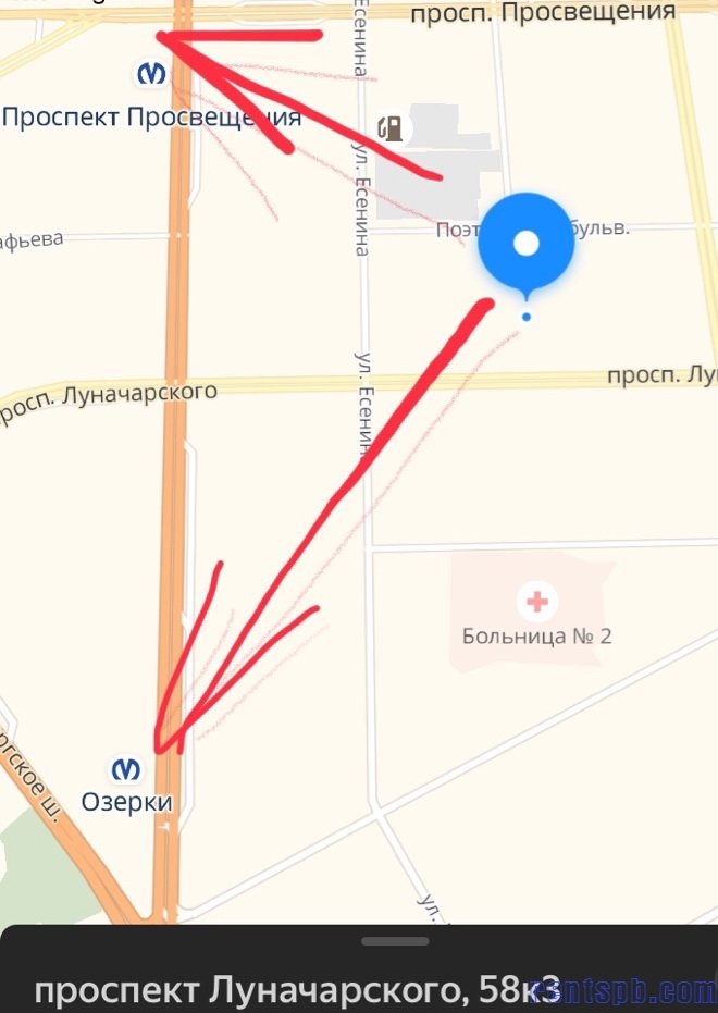 3 ком. м. Озерки/ пр. Просвещения  ул. Луначарского 58 к. 3