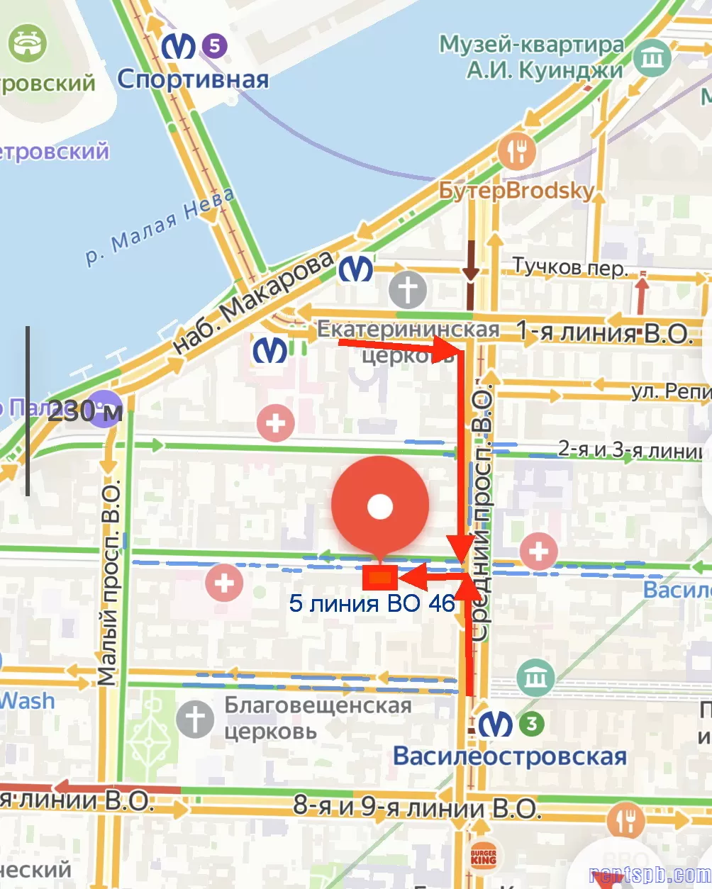 Коммерческое помещение  сдам    5-я линия Васильевского острова, 46